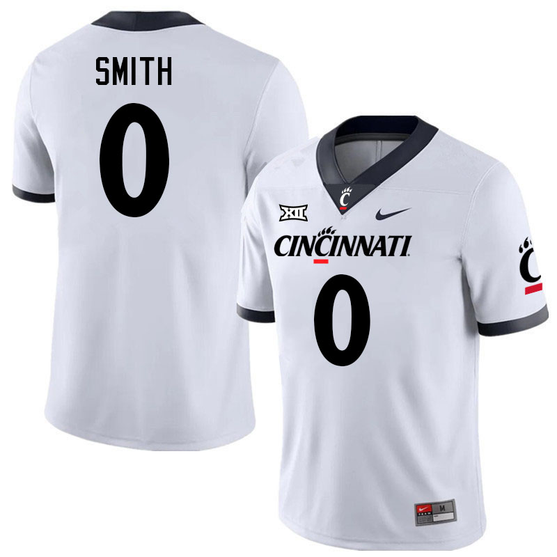 Cincinnati Bearcats #0 Braden Smith Big 12 Conference College Football Jerseys Stitched Sale-White